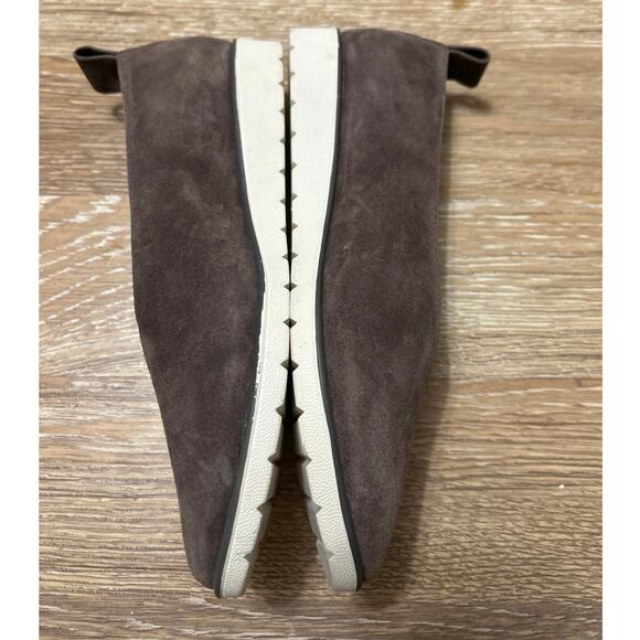 Eileen Fisher Humor Suede Leather Taupe Gray Wedge Ballet Flats Size 8 - Picture 8 of 11